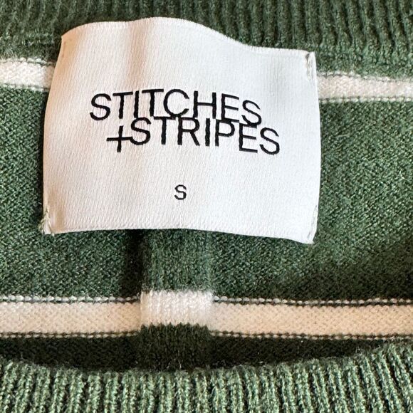 Stitches + Stripes Sweater Womens Sz S striped knit Pullover Otis Cypress Combo - Picture 6 of 11